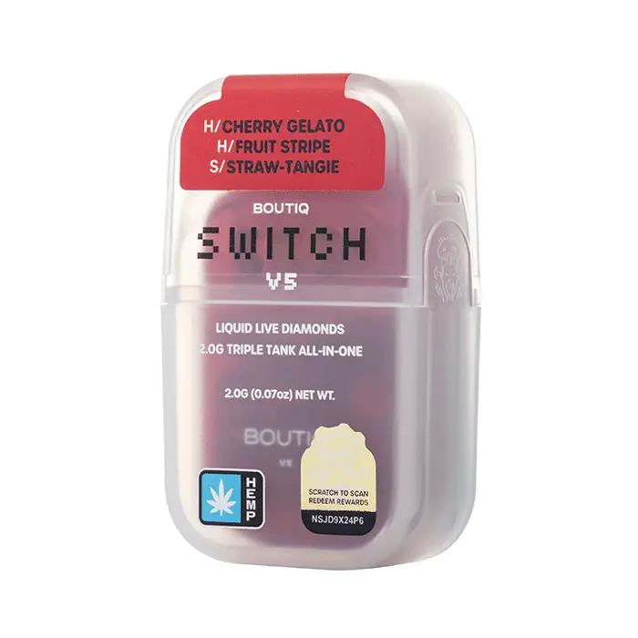 Cherry Gelato × Fruit Stripe × Straw-Tangie Boutiq Switch V5 Disposable
